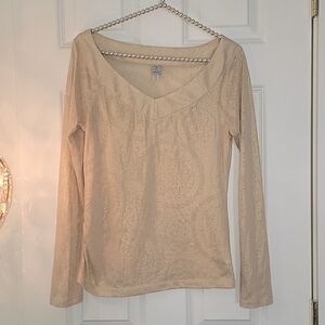 Tristan of Canada Shimmery Gold Burnout Top